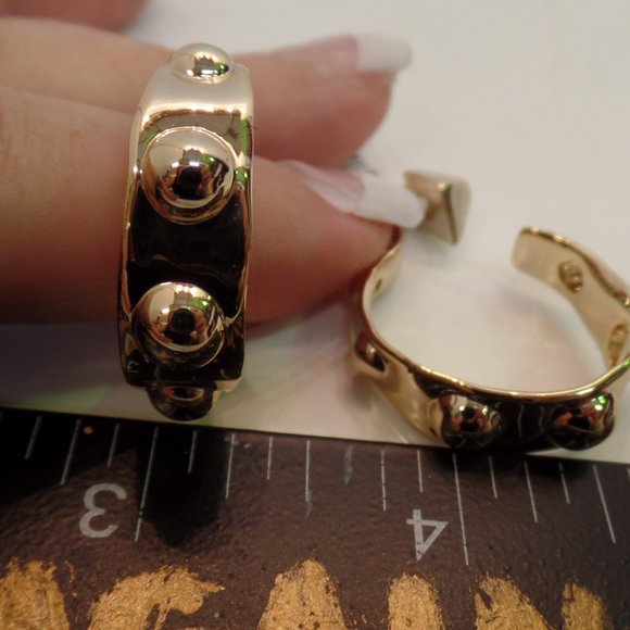 Alexis Bittar Gold Tone Studded Hoop Earrings $145 New With Tags BEAUTIFUL - Picture 7 of 12